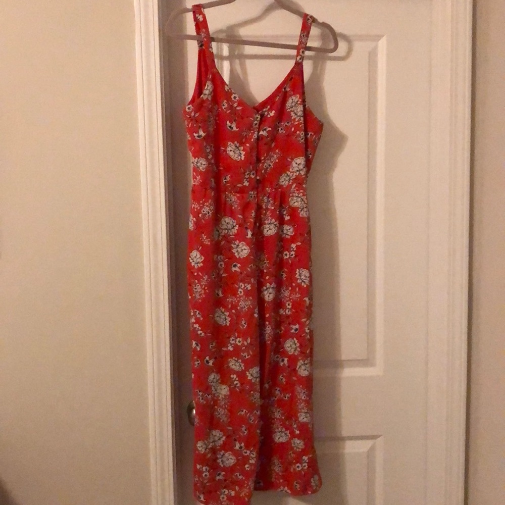 Red floral jumpsuit